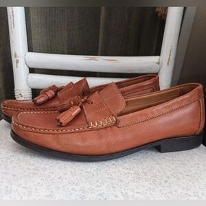 Giorgio Brutini Men's Brown Leather Tasseled Loafers Size 10